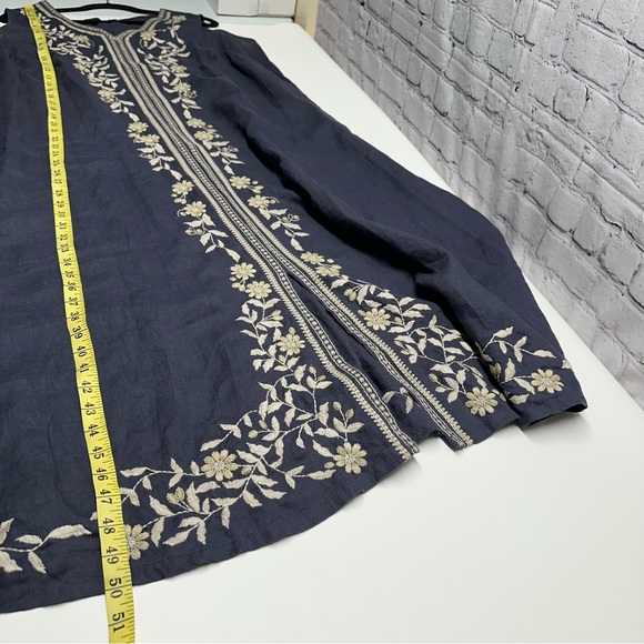 PUREJILL Linen Embroidered Sleeveless Maxi Dress size XL - Picture 7 of 14